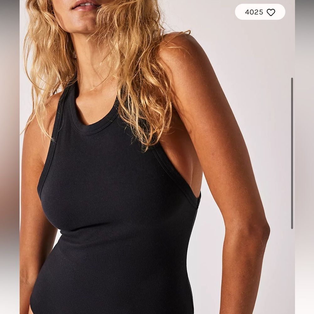 Free People Brexley black ribbed bodysuit